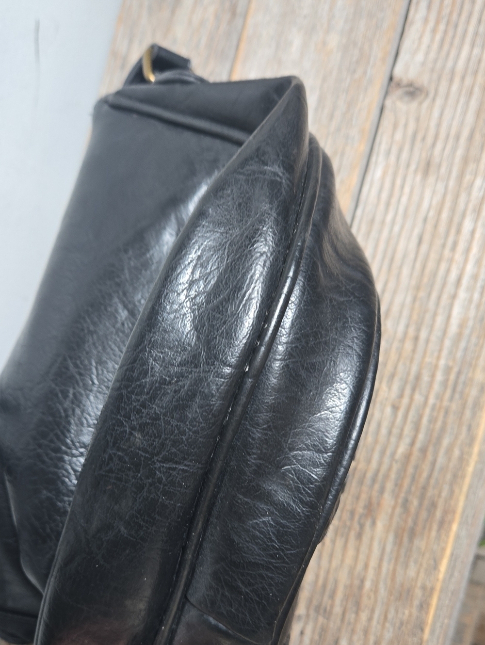 Black Studded Leather Saddle Braided Crossbody Bag - Picture 6 of 10